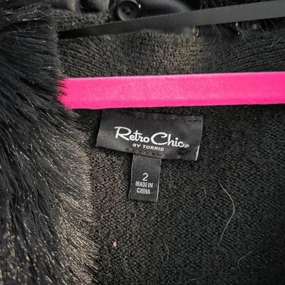 Torrid Retro Chic Removable Faux Fur Trim Cardigan- Size 2x - Picture 12 of 13